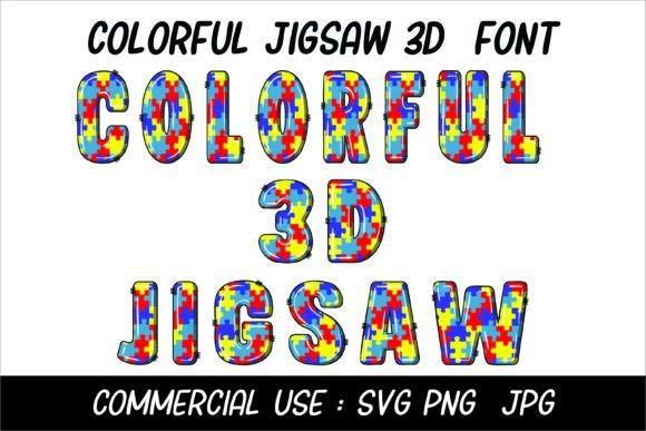 Colorful 3D Jigsaw Font for Bold Brand Identity