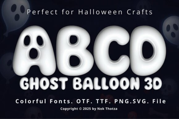 Ghost Balloon 3d Font for Spooky-Playful Halloween Design