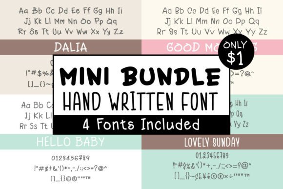 Mini Bundle: Sweet, Casual Script Handwritten Fonts for Makers