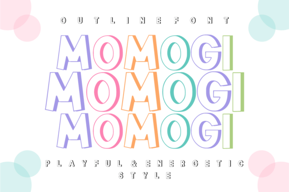 Momogi Font: Playful Energetic Outline Display Typeface for Small Brands