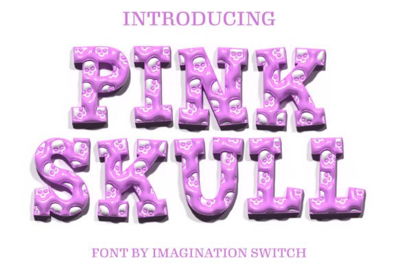Pink Skull 3d Font for Bold Digital Branding