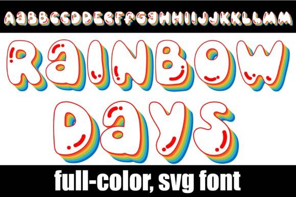 Rainbow Days Font: Retro 3D Rainbow Display Typeface