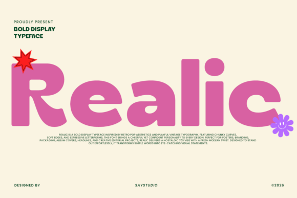 Realic: A Bold Retro Display Typeface for Editorial Impact