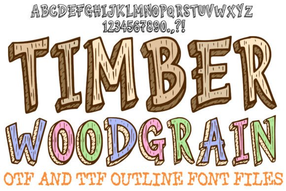 Timber Woodgrain Font: Hand-Drawn Wood Texture for Editorial Design